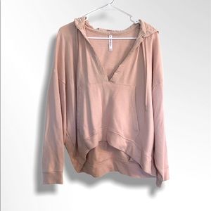 Fabletics Pink Crop Hooded Long Sleeve!